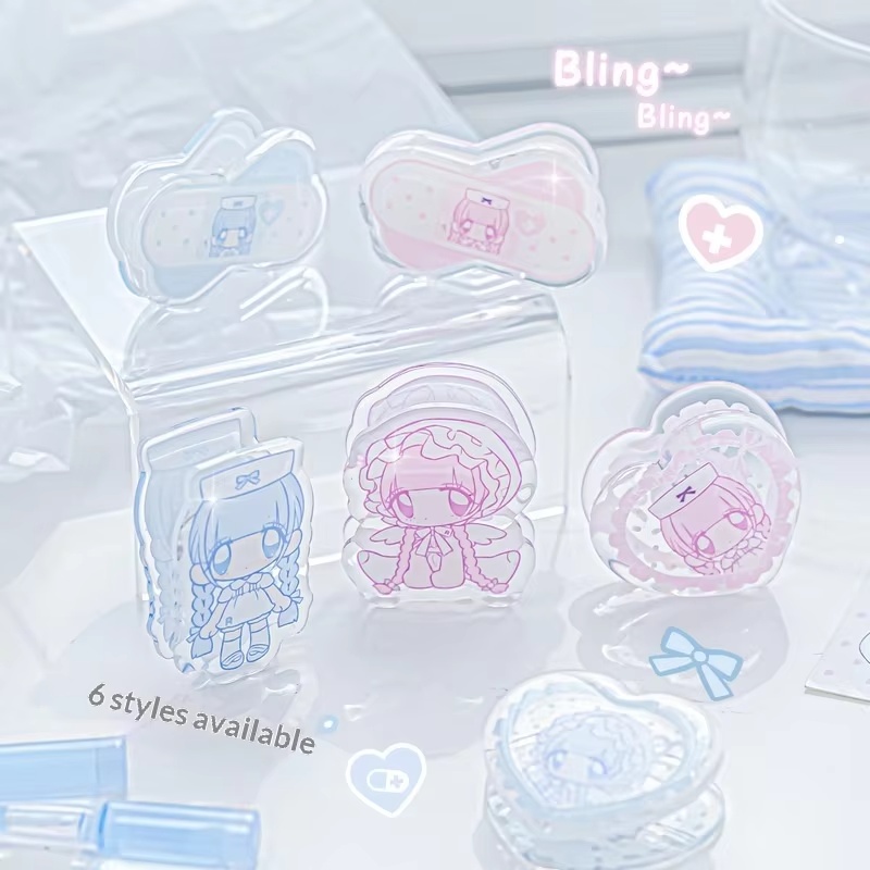 Binder Clip Assorted - Klips akrylowy Rosyposy Pumpum, uroczy organizer