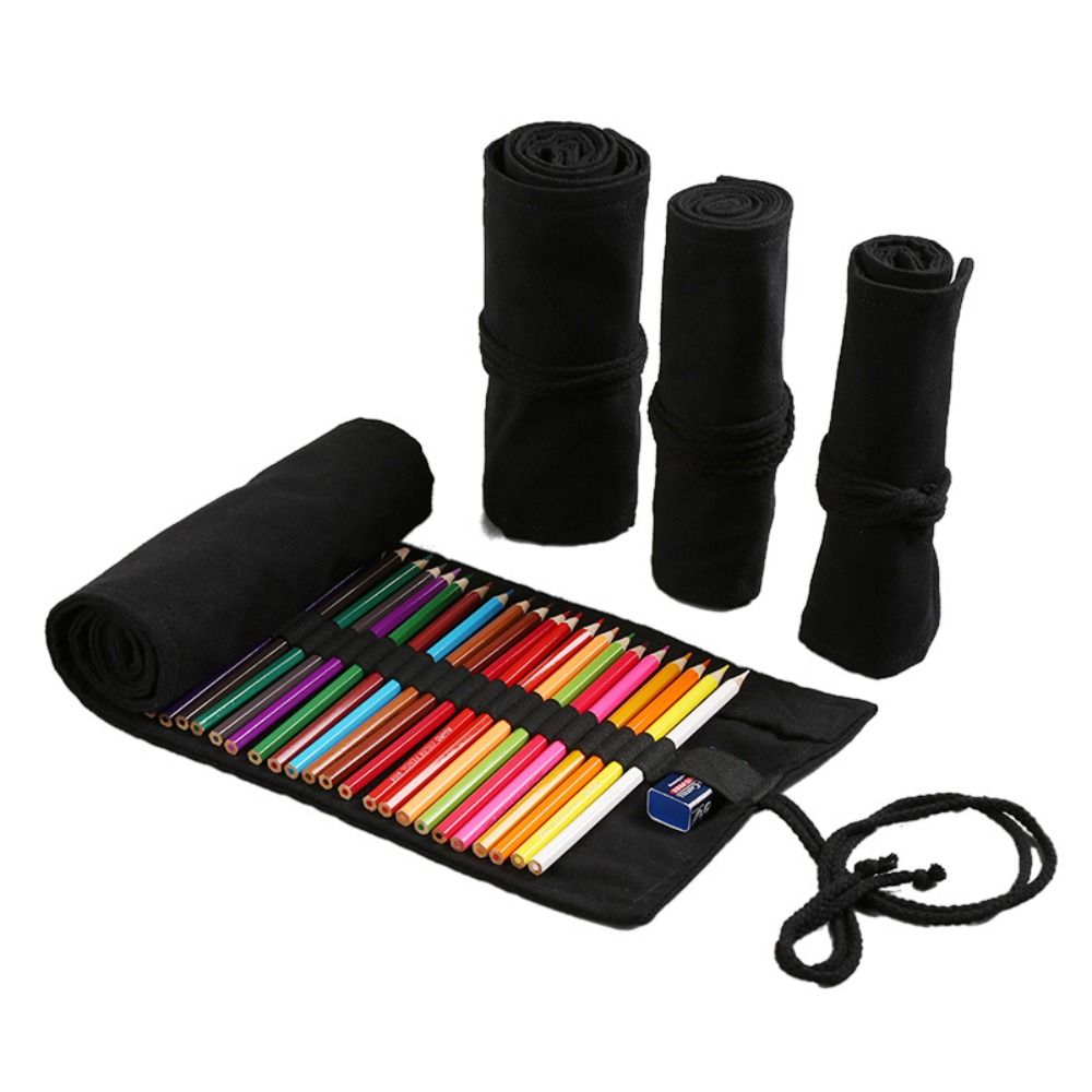 Pen Pouch Roll - Gruby, całkowicie czarny, zasłonięty piórami organizer