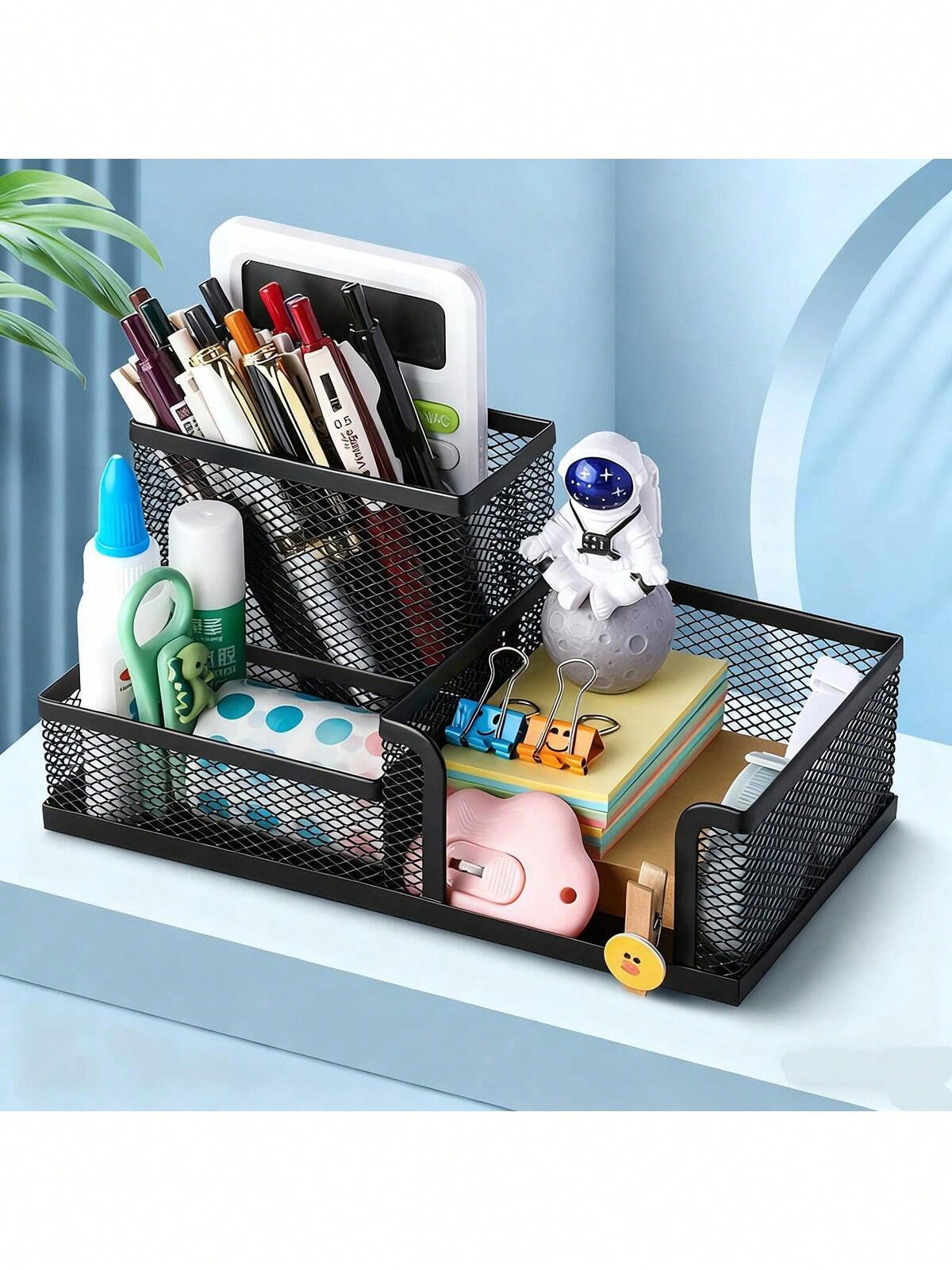 Czarny, metalowy, siatkowy org – Office Supply Office Stationery Items recenzja i cena
